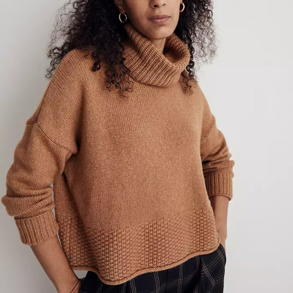 Madewell Tan Cowl Neck Sweater